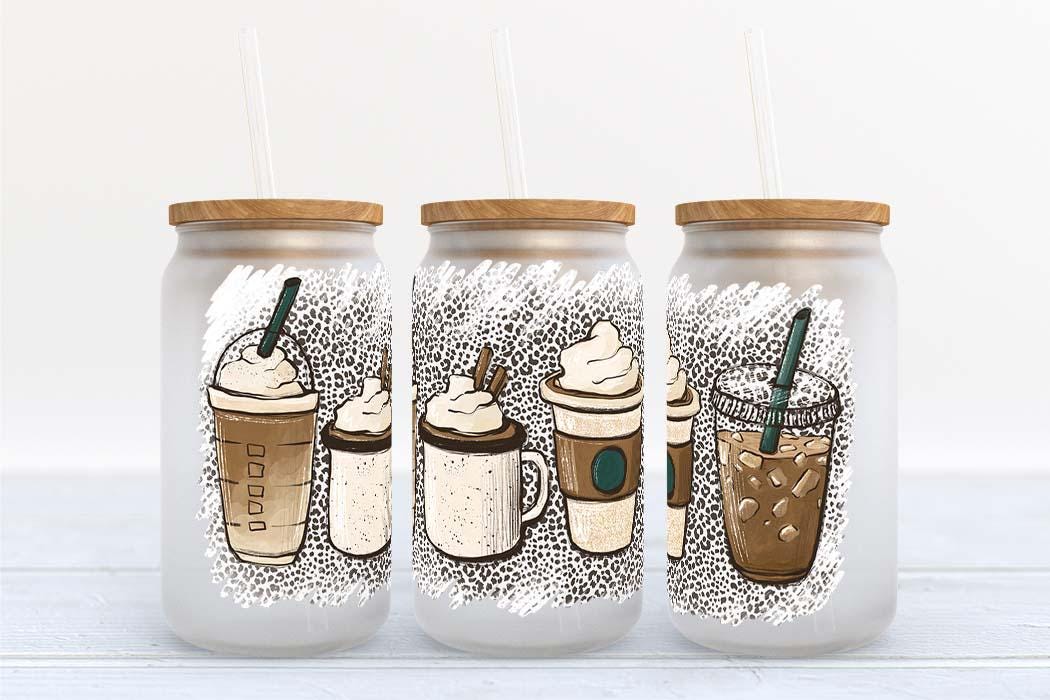 Cheetah Coffee Glass Can Cup